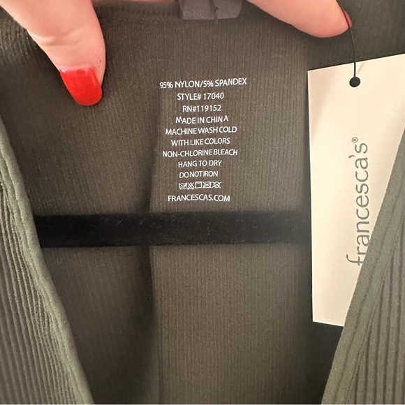 Green Ribbed Tank : Francesca’s - Picture 3 of 4